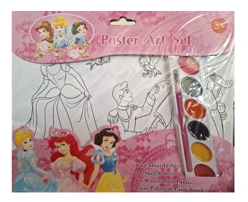 Комплект постери за оцветяване Принцеси