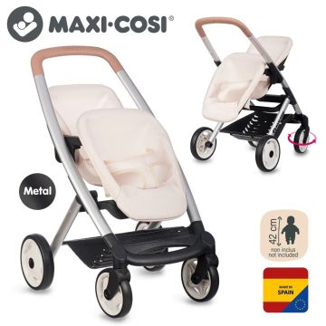 Количка за кукли близнаци Smoby Maxi-Cosi бежова 253222