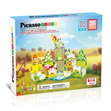Магнитен конструктор Ферма за животни Picasso Steam PTQ27