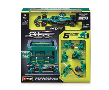 Комплект кола Aston Martin AMR25 #14 и Бокс F1 1:43 Bburago 38460 