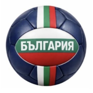 Кожена футболна топка България синя