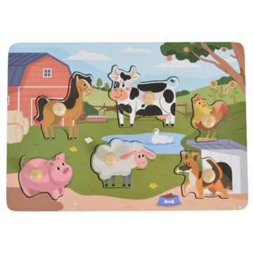 Дървен пъзел с домашни животни Farm 3005
