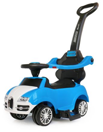 Кола за яздене и бутане с родителски контрол RIDER 2 В 1 син цвят