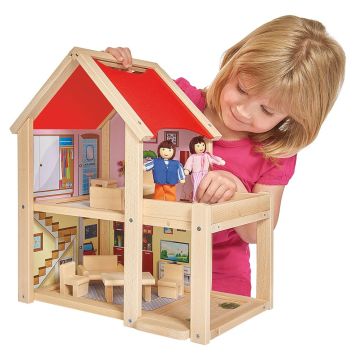 Дървена къща с две кукли и обзавеждане EICHHORN 100002501