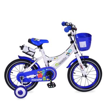 Детски велосипед със спомагателни колела Monster 14&quot; 1481 син
