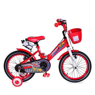 Детски велосипед със спомагателни колела Byox 16&quot; червен