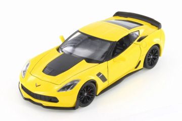 Метална количка 2017 Chevrolet Corvette Z06 Welly 1:24 жълта