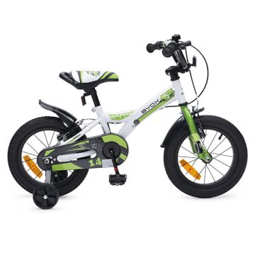 Детски велосипед с помощни колела 14'' Rapid зелен