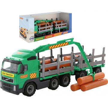 Камион с ремарке Volvo с дървени трупи Polesie Toys 9500