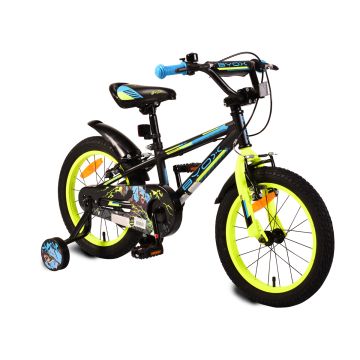 Детски велосипед BYOX със спомагателни колела 16" MONSTER ЧЕРЕН