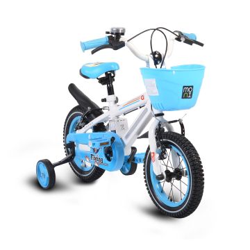 Детски велосипед със спомагателни колела 12&quot; със светеща рамка - 1290 син