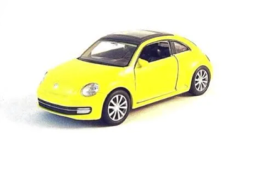 Метална количка Volkswagen New Beetle Yellow Welly 1:34-39