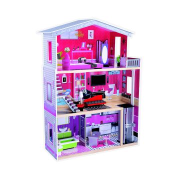 Дървена къща за кукли с обзавеждане Isabella Moni Toys  