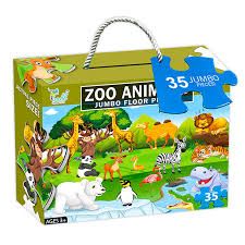 Детски пъзел Животни от зоопарка 35 джъмбо елемента