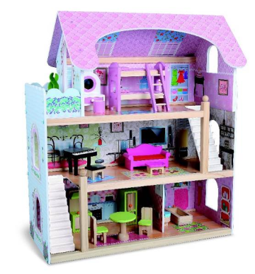 Дървена къща за кукли с обзавеждане Mila 4110 Moni Toys  