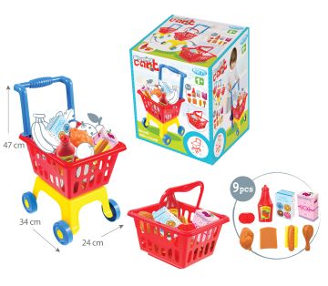 Детска количка за пазаруване с кошница 12163