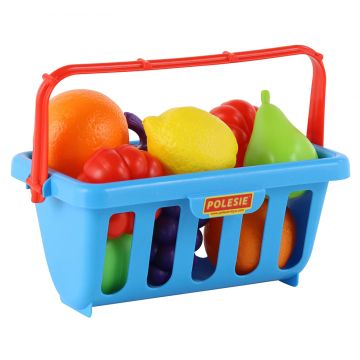 Пазарска кошница с плодове 9 части синя Polesie Toys 46963