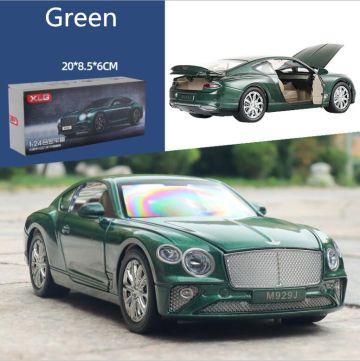 Метален автомобил със звук и светлини BENTLEYS Continental GT 1/24 зелена