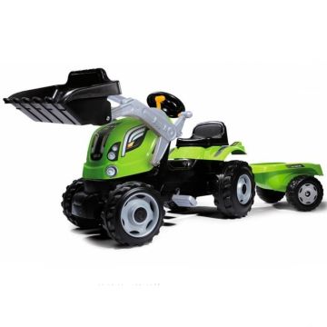 Детски трактор с педали,ремарке и товарач Smoby Farmer 710109