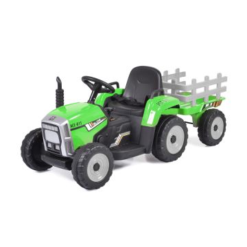  Детски акумулаторен трактор с ремaрке Farmer зелен