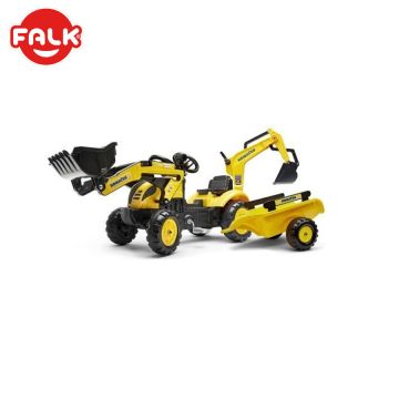 Детски трактор с гребло и ремарке Komatsu FALK 2076N