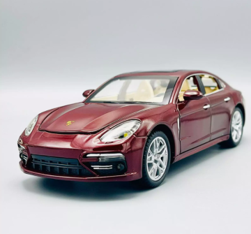 Метален автомобил със звук и светлини Porsche Panamera 1/24, red