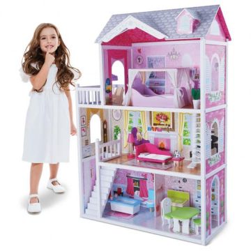 Дървена къща за кукли с обзавеждане Aria 4107 Moni Toys  
