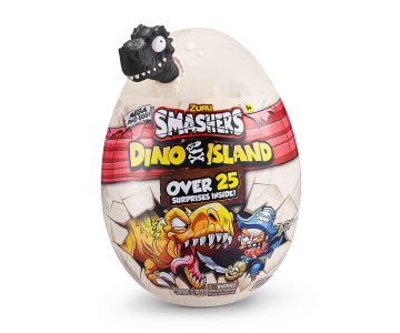 Мини динозавърско яйце Smashers Dino Island с черен динозавър