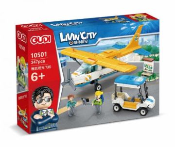 Конструктор Living City Самолет за разглеждане на забележителности Gudi 10501