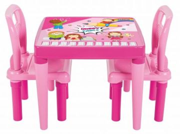 Детска маса с две столчета розова Pilsan 03414