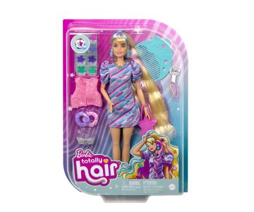 Комплект кукла с дълга коса и звезди Barbie HCM88 - Totally Hair Star-Themed Doll