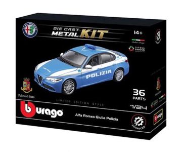 Метална кола за сглобяване Alfa Romeo Giulia Polizia 1:24 Burago