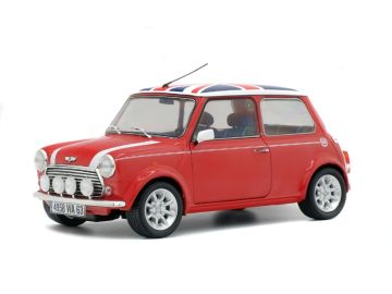 Метална кола MINI COOPER SPORT 1997 - RED + FLAG SOLIDO 1:18 - 1800604