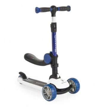 Сгъваема тротинетка със седалка Maserati 2В1 син 
