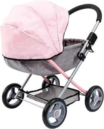 Количка за кукли COSY с чанта сиво розова BAYER 12733AA