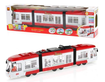 Детски музикален трамвай със звук и светлини червен