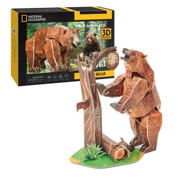 Пъзел 3D National Geographic Кафява мечка CubicFun DS1096h