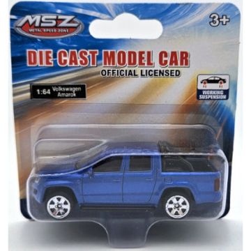 Метална кола пикап Volkswagen Amarok MSZ 82205 син 1:64 