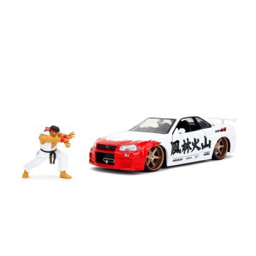 Метална кола Nissan Skyline GT-R Street Fighter Ryu Jada 253255071 - 1:24 