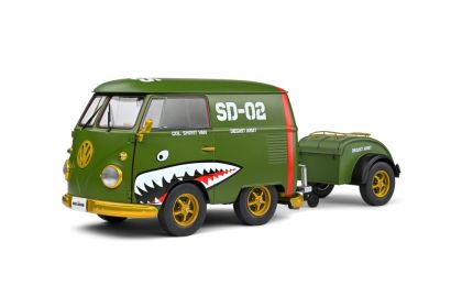 Метален бус Volkswagen Transporter T1 Kool Kombi Army Fighter 1950 SOLIDO 1:18 - 1810603