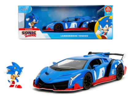 Метален автомобил Lamborghini Veneno с фигурка Sonic The Hedgehog 1:24 Jada 253255082