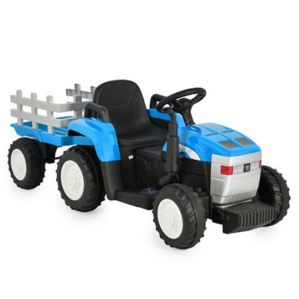 Детски акумулаторен трактор с ремaрке Dallas син