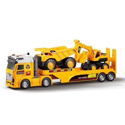 Камион автовоз със строителни машини