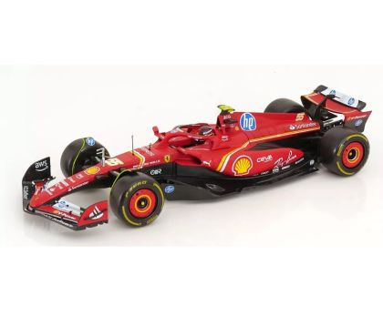 Метална кола Formula 1 Ferrari SF-24 #55 Carlos Sainz 2024 Bburago 1:18