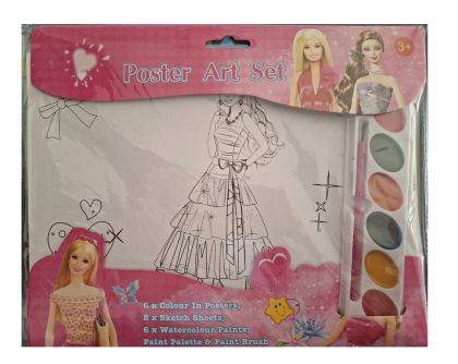 Комплект постери за оцветяване Барби