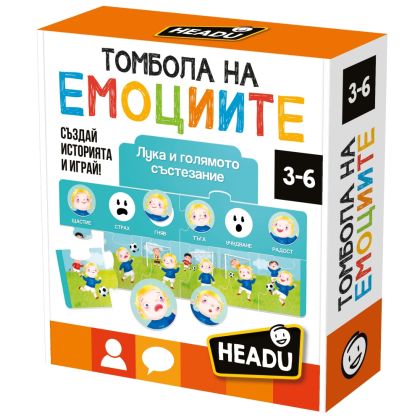 Образователна игра Томбола на емоциите Montessori Headu HBG61756