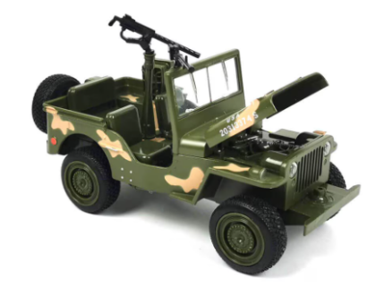 Метален военен джип с Картечница от Втората световна 