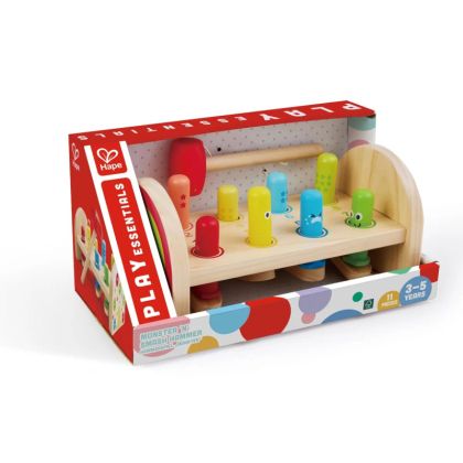 Дървена играчка с чукче Чудовища Hape H0529