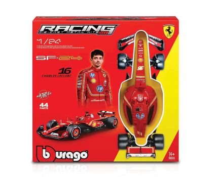 Метална кола за сглобяване Ferrari SF-24 #16 F1 1:24 Bburago 26856 