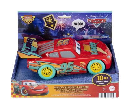 Кола Светкавицата Маккуин със звуци и светлини Disney and Pixar Cars Race Mattel JMT55